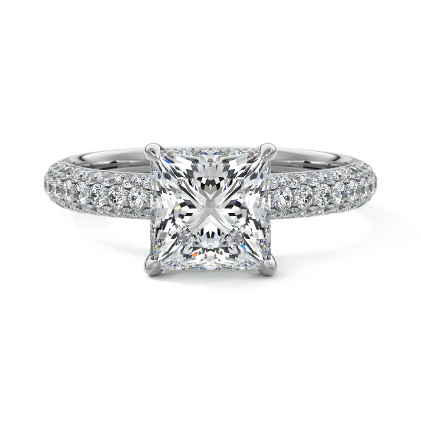 Celine - Princess White Gold Lab Grown Diamond Engagement Ring | Nura Lab