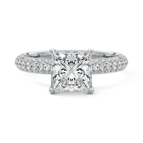 Celine - Princess White Gold Lab Grown Diamond Engagement Ring | Nura Lab