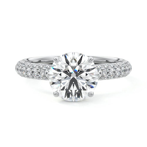 Celine - Round Platinum Lab Grown Diamond Engagement Ring | Nura Lab