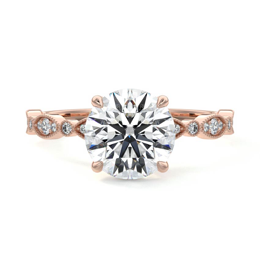 Dahlia - Round Rose Gold Lab Grown Diamond Engagement Ring | Nura Lab