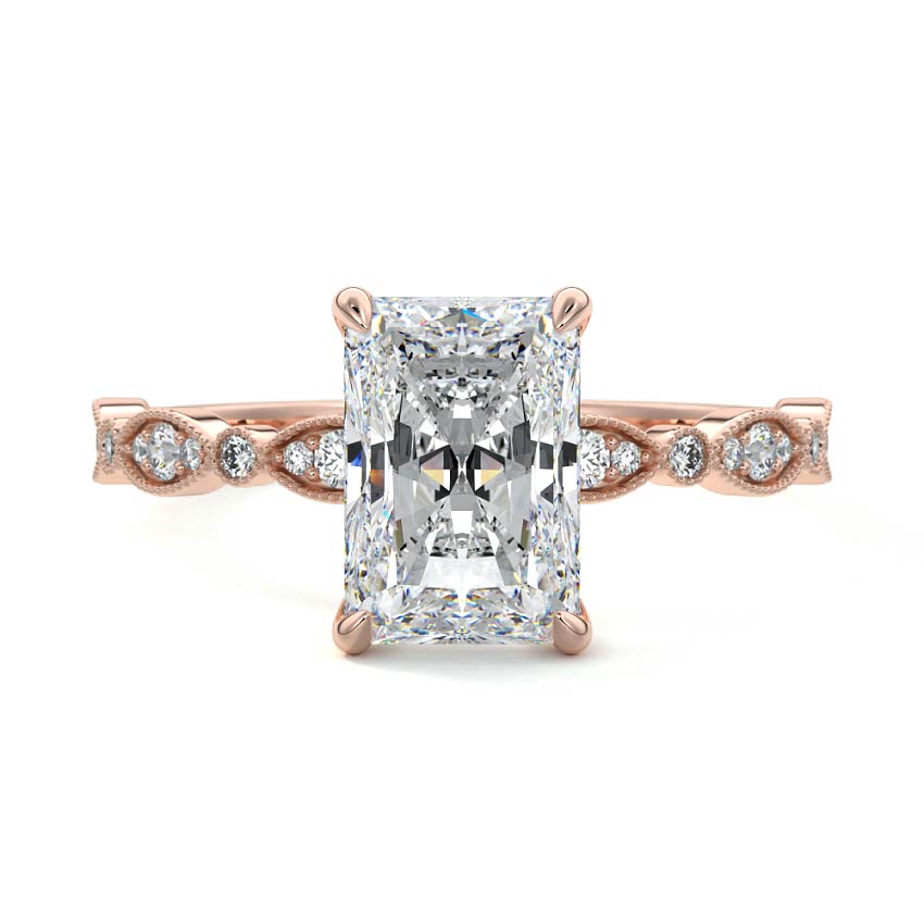 Dahlia - Radiant Rose Gold Lab Grown Diamond Engagement Ring | Nura Lab
