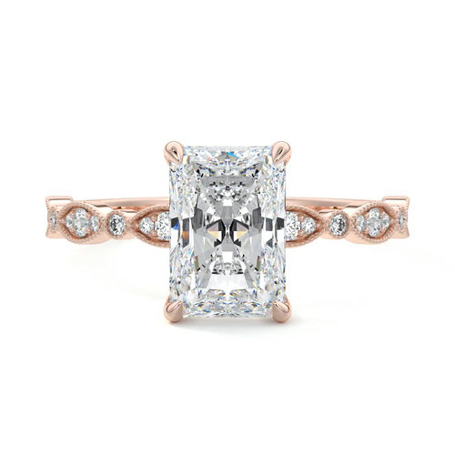 Dahlia - Radiant Rose Gold Lab Grown Diamond Engagement Ring | Nura Lab