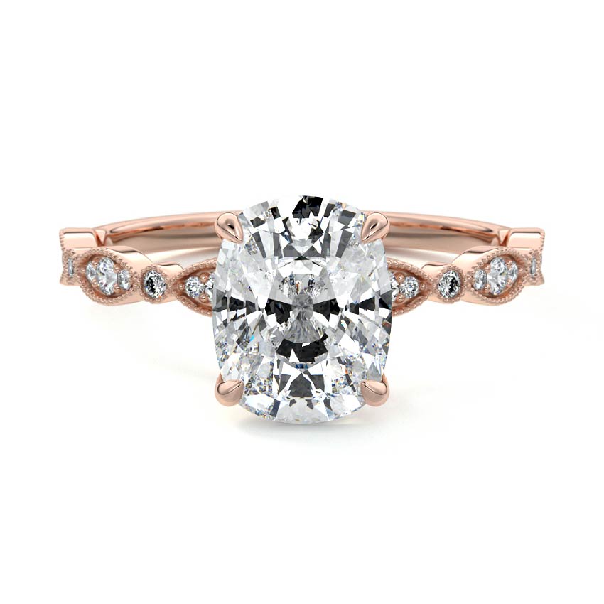 Dahlia - Cushion Rose Gold Lab Grown Diamond Engagement Ring | Nura Lab