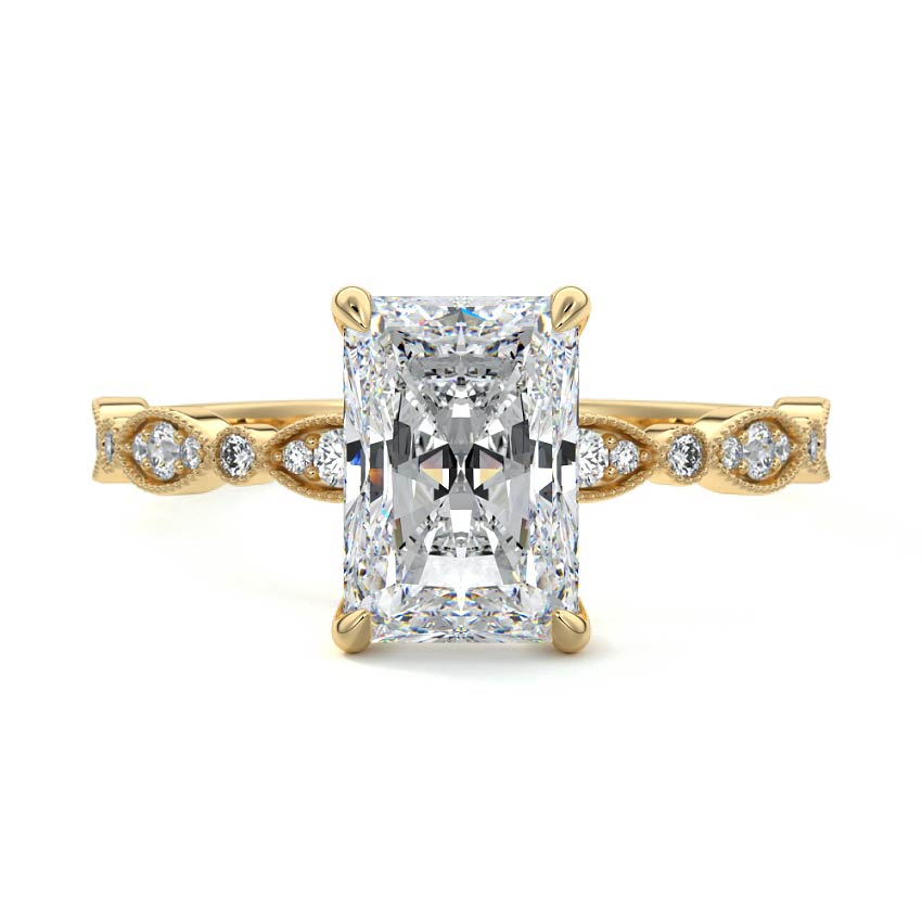 Dahlia - Radiant Yellow Gold Lab Grown Diamond Engagement Ring | Nura Lab