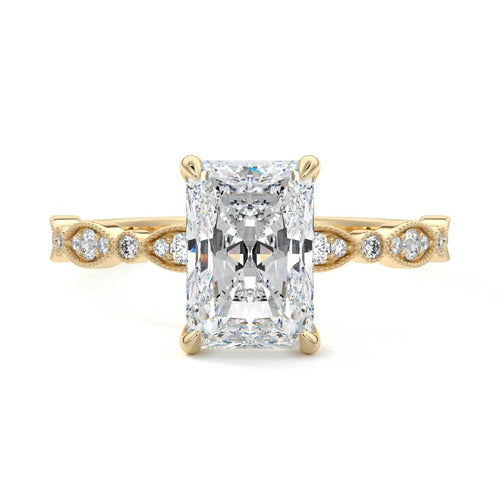 Dahlia - Radiant Yellow Gold Lab Grown Diamond Engagement Ring | Nura Lab