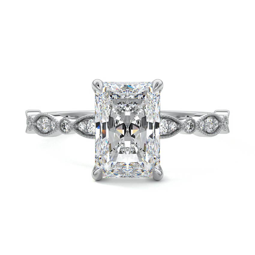 Dahlia - Radiant White Gold Lab Grown Diamond Engagement Ring | Nura Lab