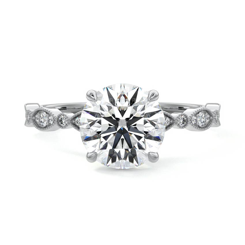 Dahlia - Round Platinum Lab Grown Diamond Engagement Ring | Nura Lab