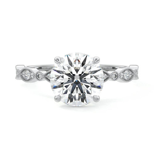 Dahlia - Round Platinum Lab Grown Diamond Engagement Ring | Nura Lab