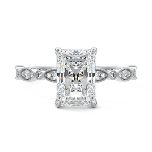 Dahlia - Radiant Platinum Lab Grown Diamond Engagement Ring | Nura Lab