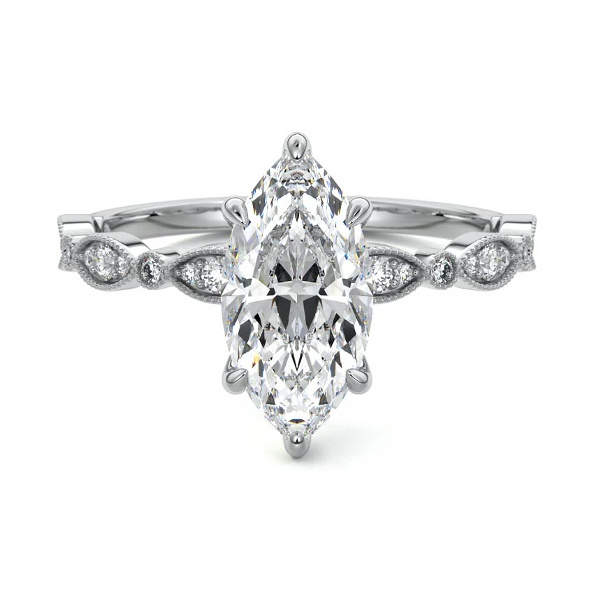 Dahlia - Marquise Platinum Lab Grown Diamond Engagement Ring | Nura Lab