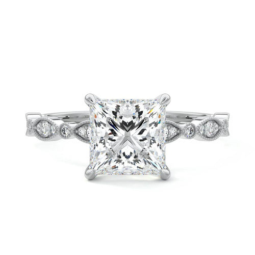 Dahlia - Princess Platinum Lab Grown Diamond Engagement Ring | Nura Lab