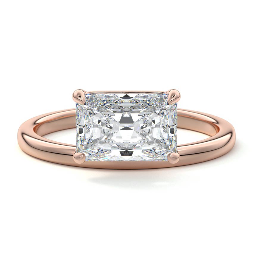 Daria - Radiant Rose Gold Lab Grown Diamond Engagement Ring | Nura Lab