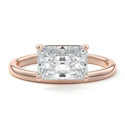 Daria - Radiant Rose Gold Lab Grown Diamond Engagement Ring | Nura Lab