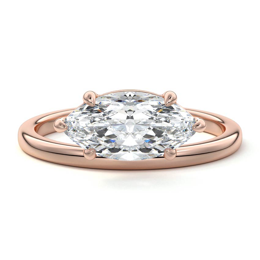 Daria - Marquise Rose Gold Lab Grown Diamond Engagement Ring | Nura Lab