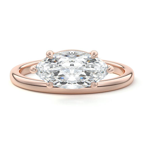 Daria - Marquise Rose Gold Lab Grown Diamond Engagement Ring | Nura Lab