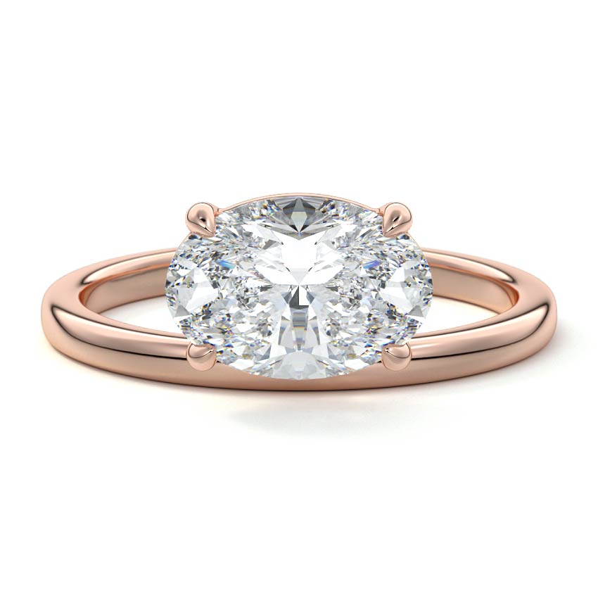 Daria - Oval Rose Gold Lab Grown Diamond Engagement Ring | Nura Lab