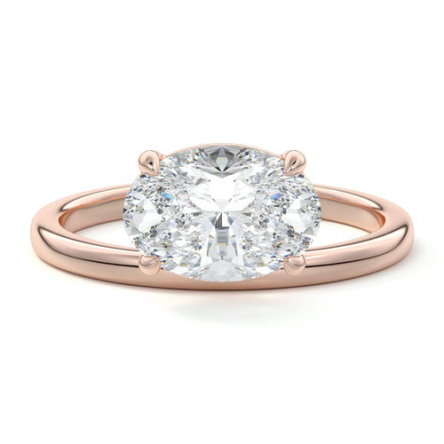 Daria - Oval Rose Gold Lab Grown Diamond Engagement Ring | Nura Lab