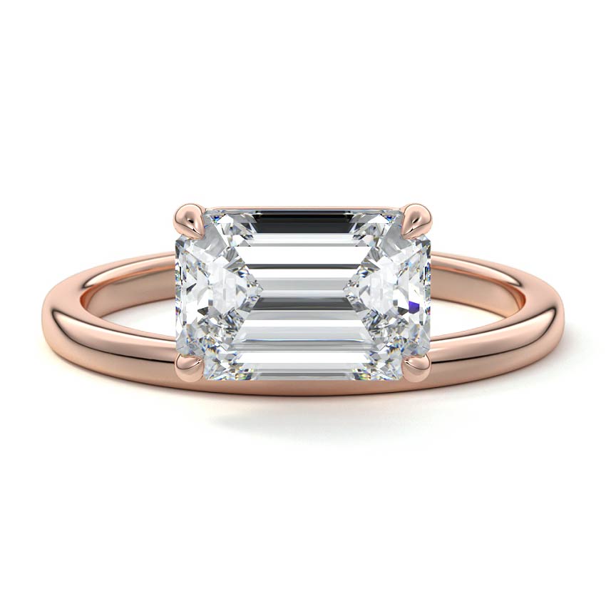 Daria - Emerald Cut Rose Gold Lab Grown Diamond Engagement Ring | Nura Lab