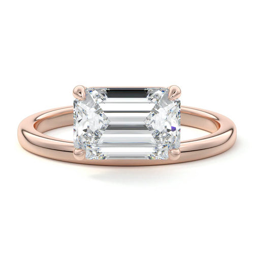 Daria - Emerald Cut Rose Gold Lab Grown Diamond Engagement Ring | Nura Lab