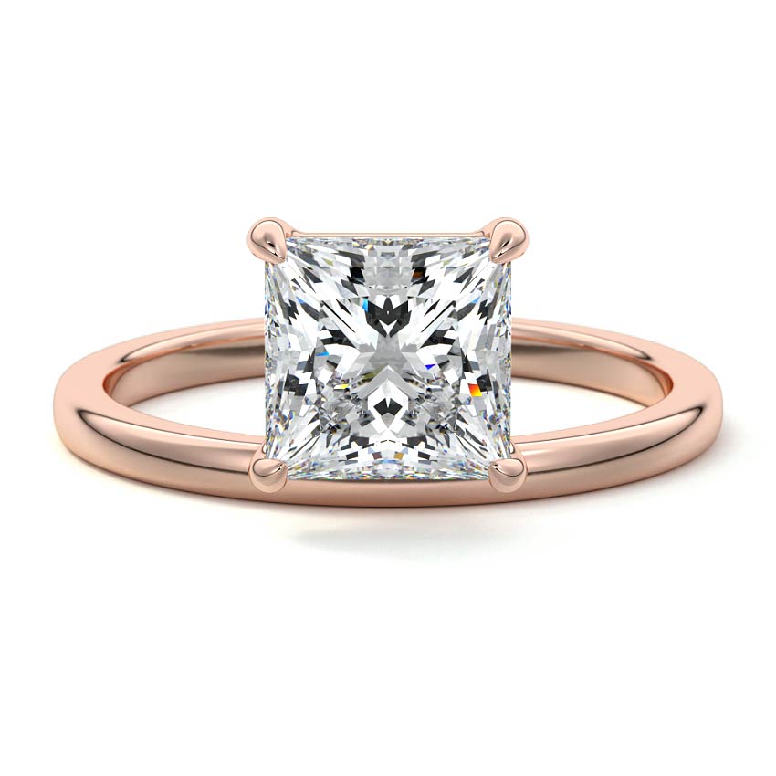 Daria - Princess Rose Gold Lab Grown Diamond Engagement Ring | Nura Lab