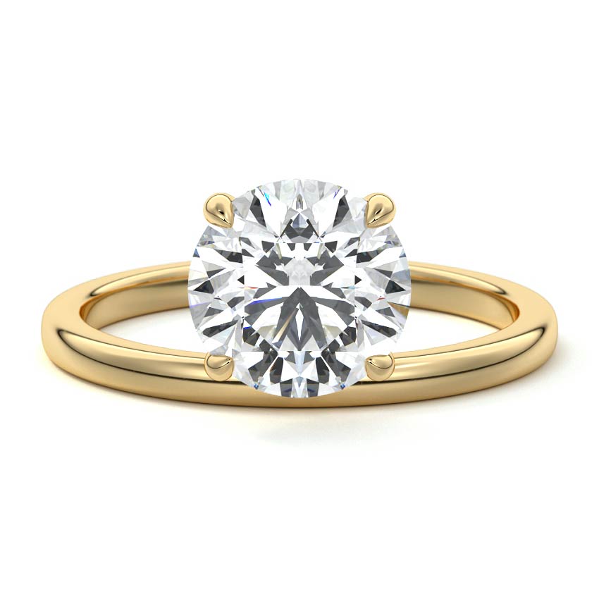 Daria - Round Yellow Gold Lab Grown Diamond Engagement Ring | Nura Lab