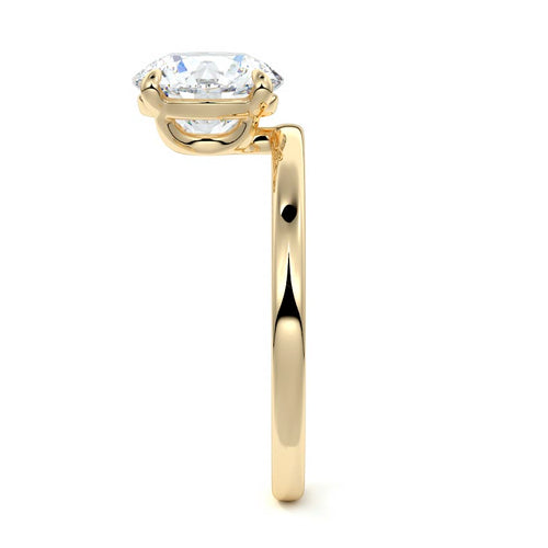 Daria - Round Yellow Gold Engagement Ring Side View | Nura Lab