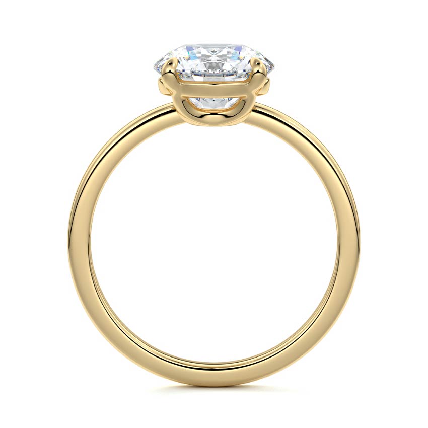Daria - Round Yellow Gold Engagement Ring Profile View | Nura Lab