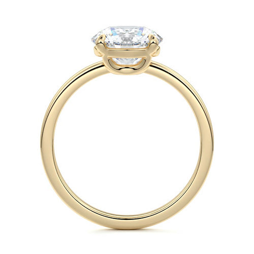 Daria - Round Yellow Gold Engagement Ring Profile View | Nura Lab