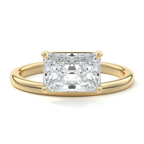 Daria - Radiant Yellow Gold Lab Grown Diamond Engagement Ring | Nura Lab