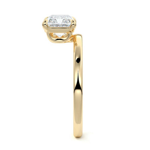 Daria - Radiant Yellow Gold Engagement Ring Side View | Nura Lab