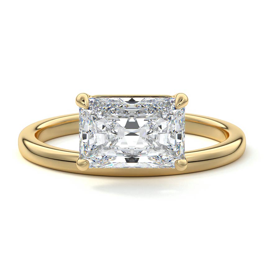 Daria - Radiant Yellow Gold Engagement Ring Detail View | Nura Lab