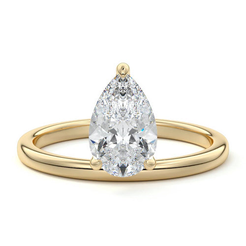 Daria - Pear Yellow Gold Lab Grown Diamond Engagement Ring | Nura Lab