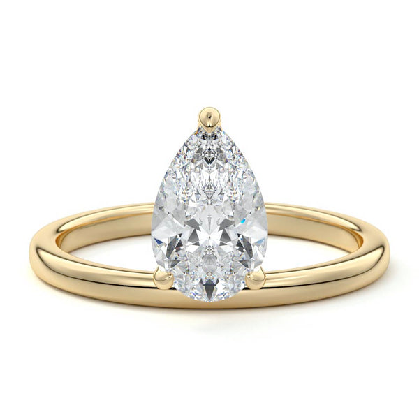 Daria - Pear Low Profile Solitaire Lab Grown Diamond Engagement Ring