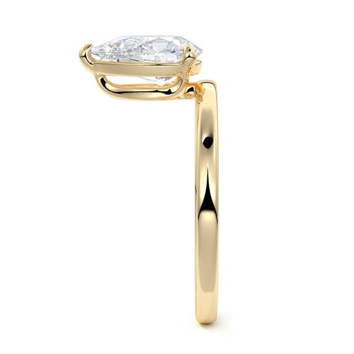Daria - Pear Yellow Gold Lab Grown Diamond Engagement Ring | Nura Lab