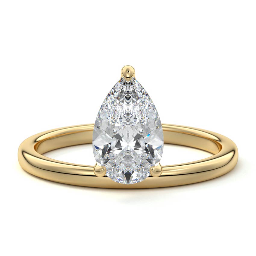 Daria - Pear Yellow Gold Lab Grown Diamond Engagement Ring | Nura Lab