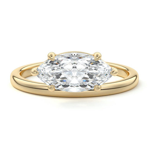 Daria - Marquise Yellow Gold Lab Grown Diamond Engagement Ring | Nura Lab
