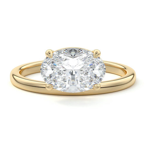 Daria - Oval Yellow Gold Lab Grown Diamond Engagement Ring | Nura Lab