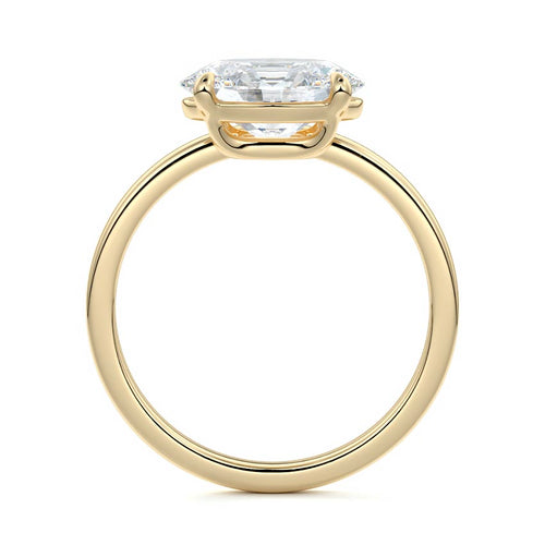 Daria - Oval Yellow Gold Engagement Ring Profile View | Nura Lab