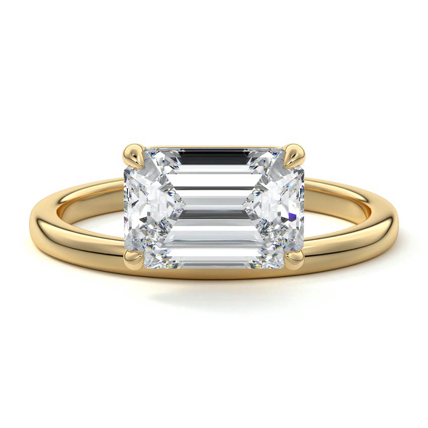 Daria - Emerald Cut Yellow Gold Lab Grown Diamond Engagement Ring | Nura Lab