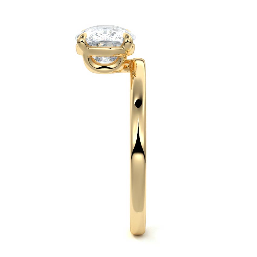 Daria - Cushion Yellow Gold Engagement Ring Side View | Nura Lab