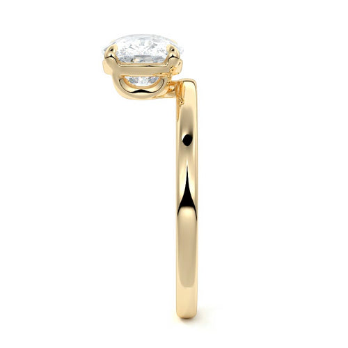 Daria - Cushion Yellow Gold Engagement Ring Side View | Nura Lab