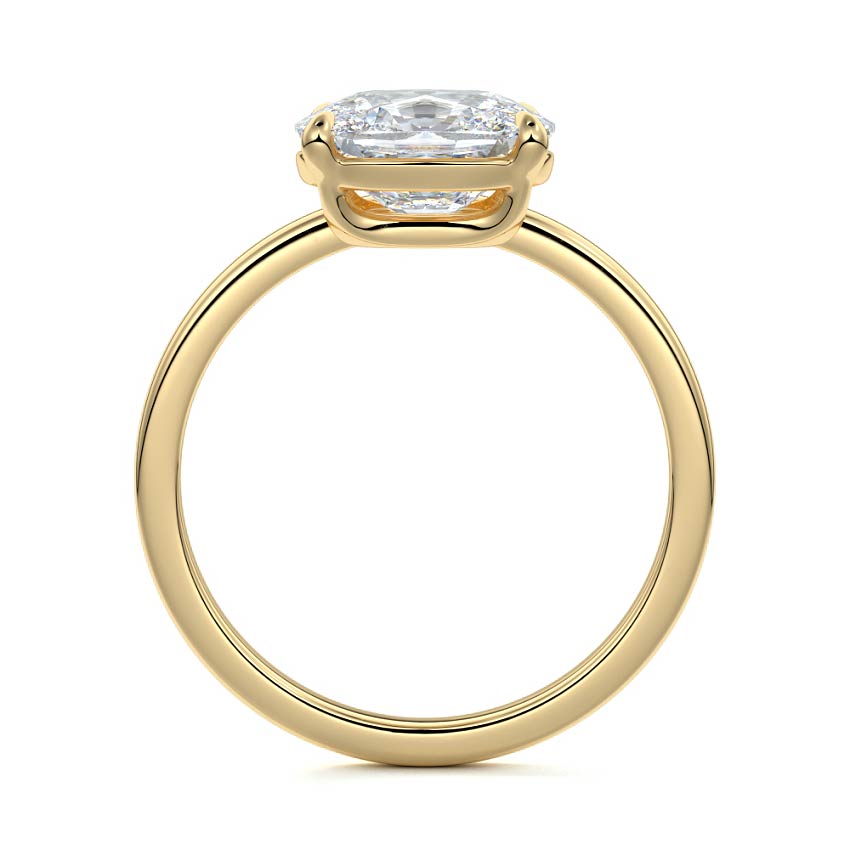 Daria - Cushion Yellow Gold Engagement Ring Profile View | Nura Lab