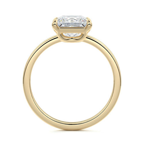 Daria - Princess Yellow Gold Engagement Ring Profile View | Nura Lab