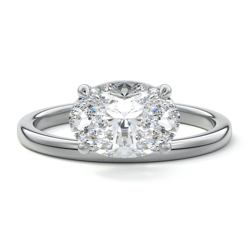 Daria - Oval White Gold Lab Grown Diamond Engagement Ring | Nura Lab