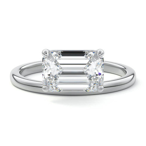 Daria - Emerald Cut White Gold Lab Grown Diamond Engagement Ring | Nura Lab