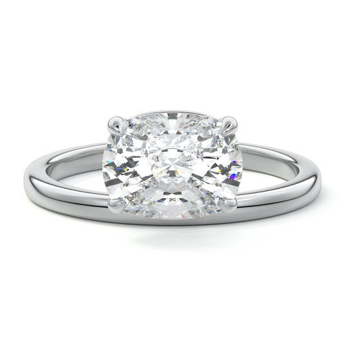 Daria - Cushion White Gold Lab Grown Diamond Engagement Ring | Nura Lab