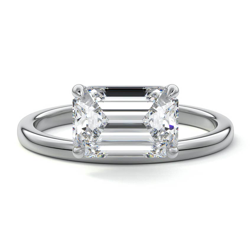 Daria - Emerald Cut Platinum Lab Grown Diamond Engagement Ring | Nura Lab