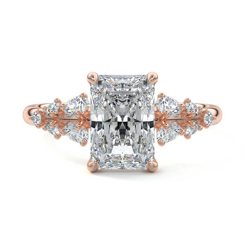Delia - Radiant Rose Gold Lab Grown Diamond Engagement Ring | Nura Lab