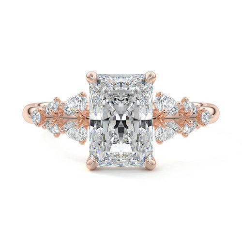 Delia - Radiant Rose Gold Lab Grown Diamond Engagement Ring | Nura Lab