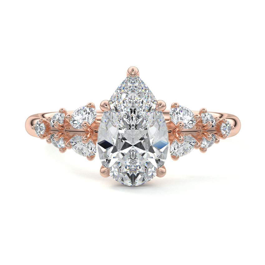 Delia - Pear Rose Gold Lab Grown Diamond Engagement Ring | Nura Lab